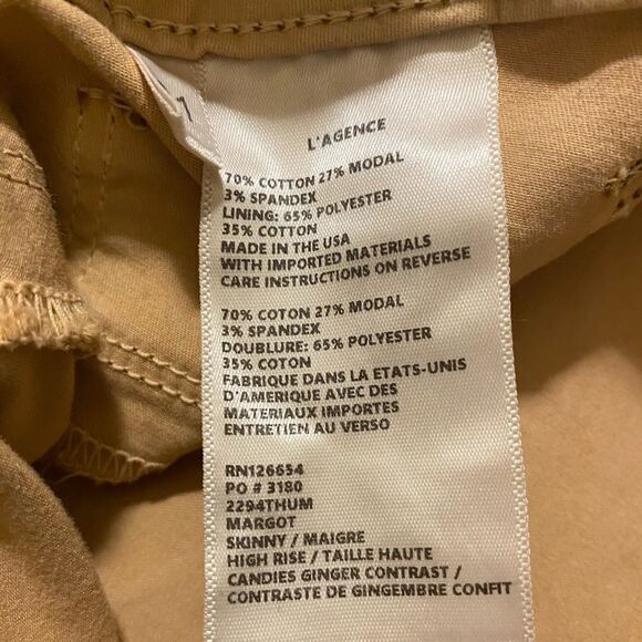 L’AGENCE Jeans Margot High Rise Skinny Ankle Candy Ginger Neutral Quiet Luxury - Picture 11 of 16